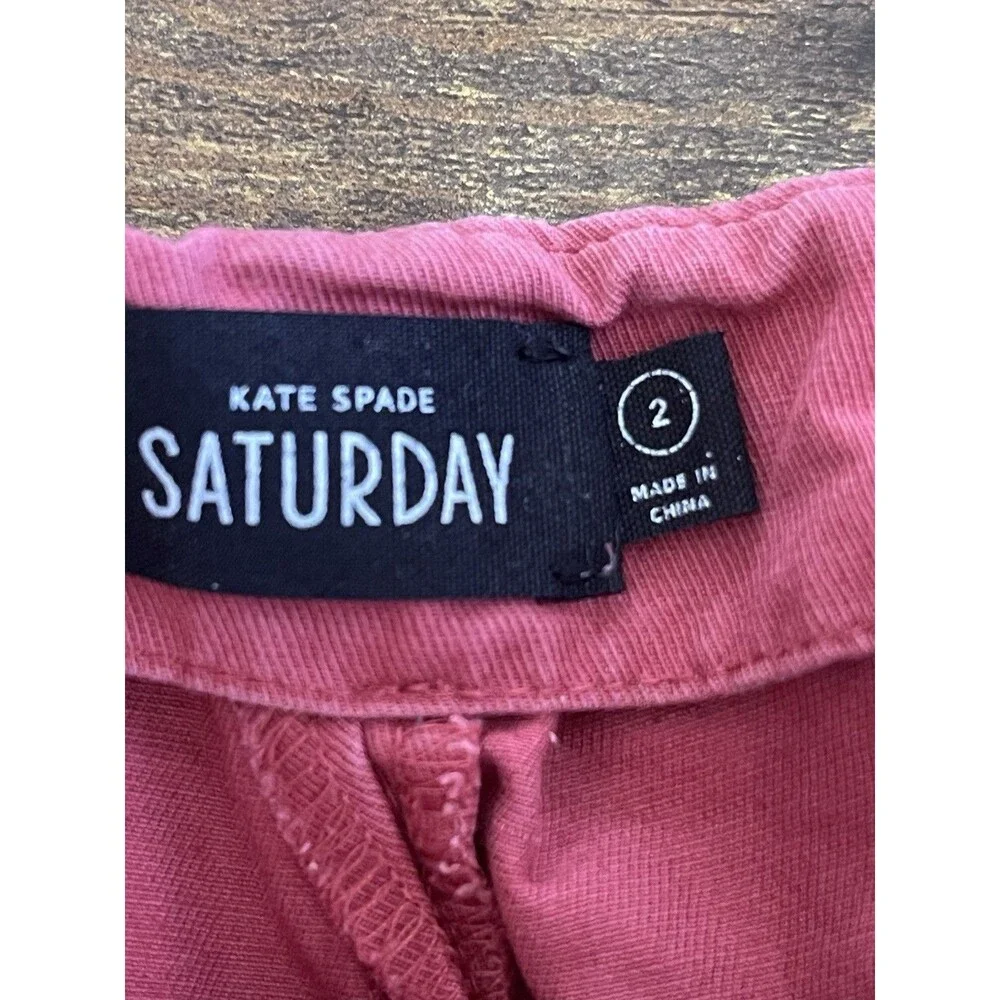 Womens Kate Spade Saturday Chino Shorts Sz 2 High Waisted Linen Blend Preppy